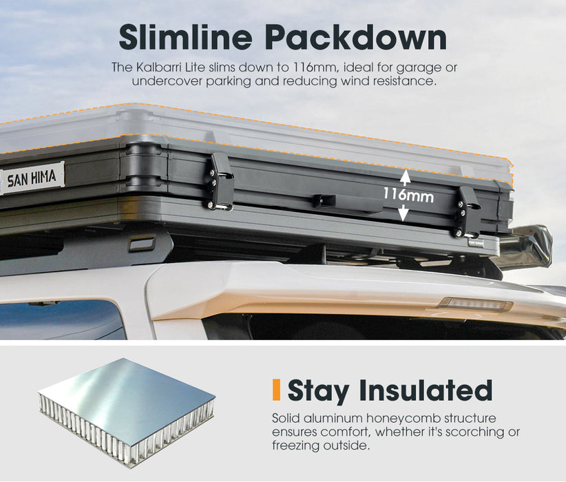 Kalbarri Lite Rooftop Tent Hardshell With Ladder Camping 4X4 4Wd