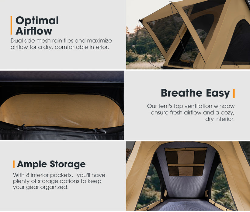 Kalbarri Lite Rooftop Tent Hardshell With Ladder Camping 4X4 4Wd