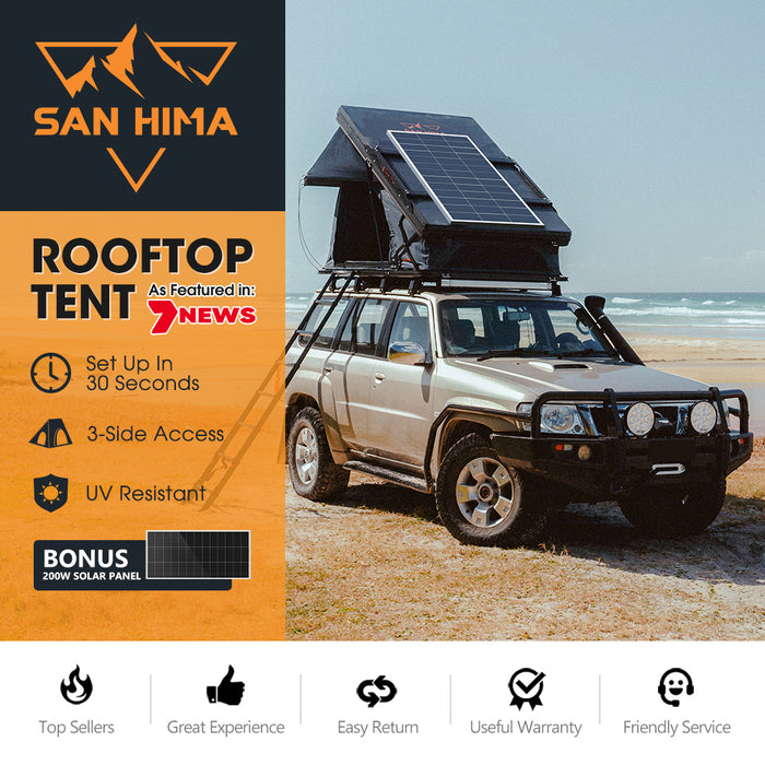 Kalbarri X Rooftop Tent Hardshell With Ladder + 200W Solar Panel