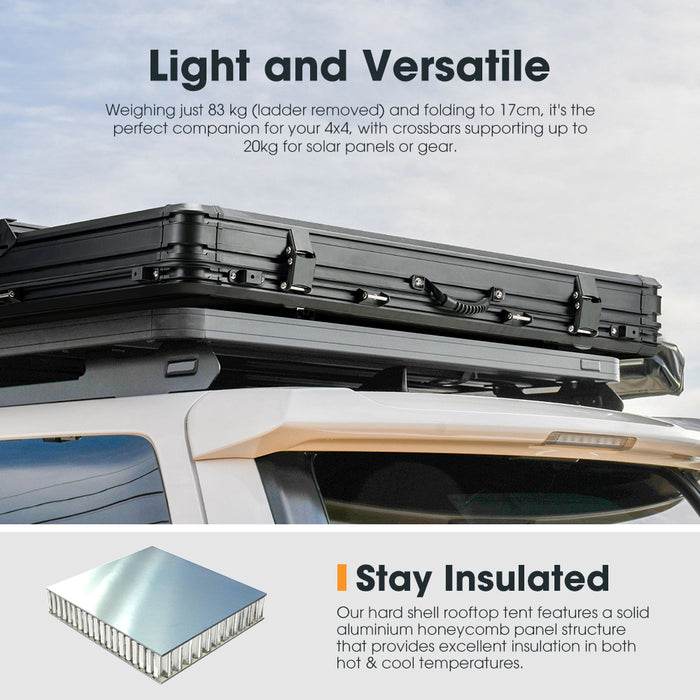 Kalbarri X Rooftop Tent Hardshell With Ladder + 200W Solar Panel