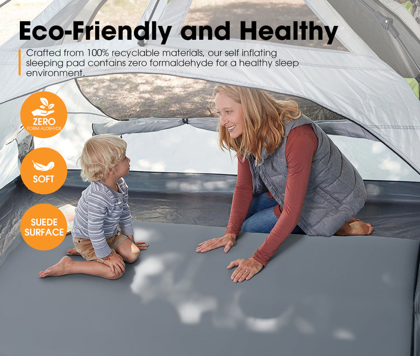 Self Inflating Mattress 10Cm Sleeping Mat Camping Hiking Air Bed Double