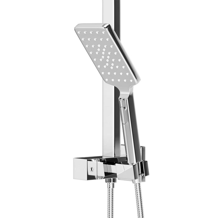 10" Rain Shower Head Set Square 3-Mode Handheld Shower Gooseneck Chrome