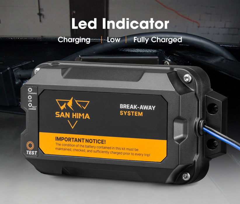 12V Break Away System With Battery & Switch Trailer Electric Breakaway