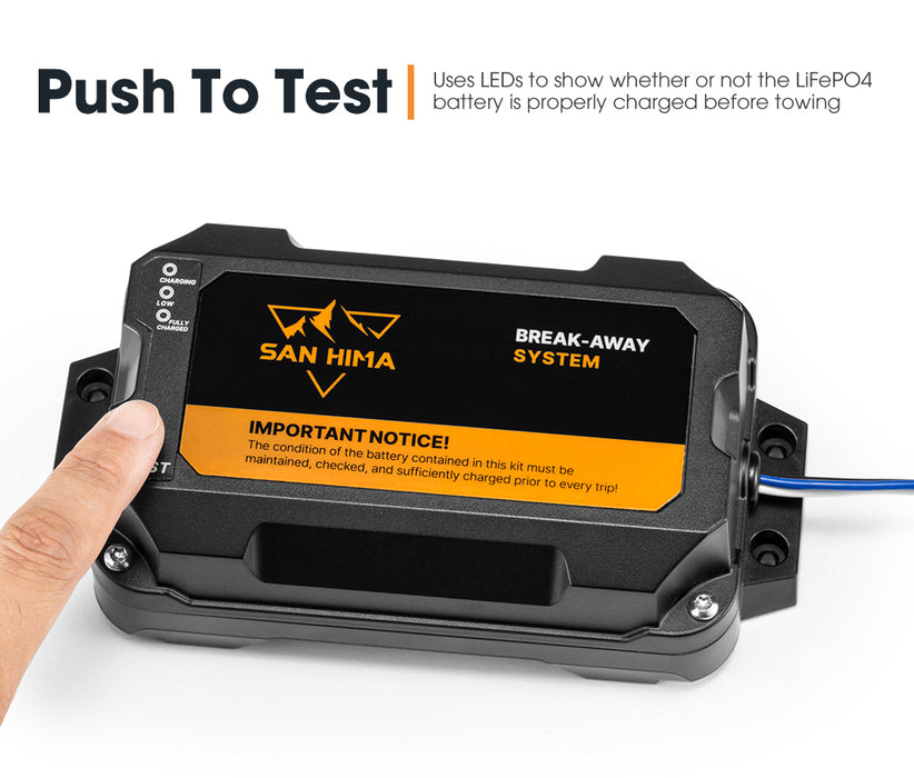12V Break Away System With Battery & Switch Trailer Electric Breakaway