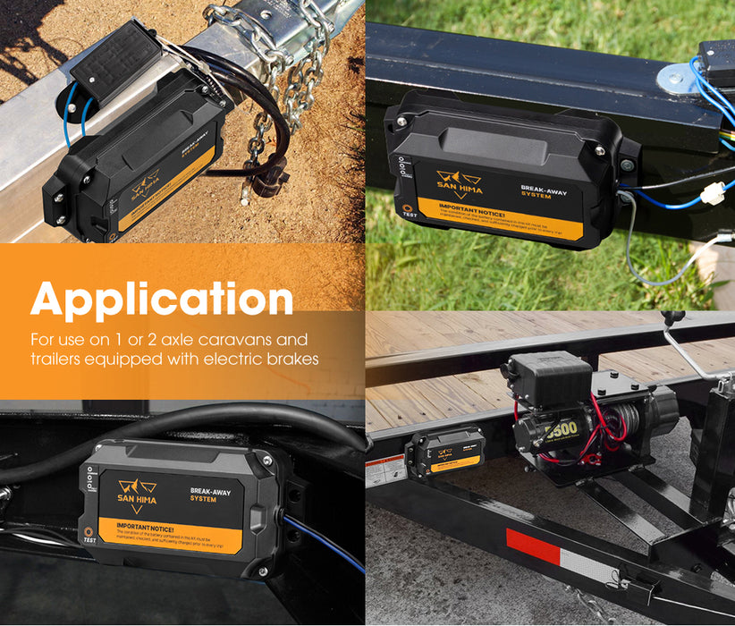 12V Break Away System With Battery & Switch Trailer Electric Breakaway