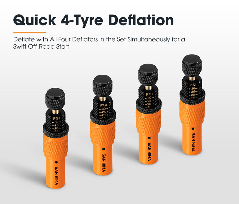 Tyre Deflators X4 Air Deflator 10~30 Psi Tire Valve Core Tool Portable