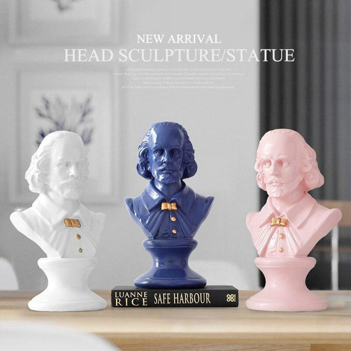 Shakespear & Mozart Head Portraits Bust Large Resin Statues