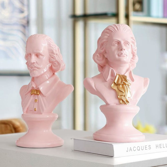 Shakespear & Mozart Head Portraits Bust Large Resin Statues