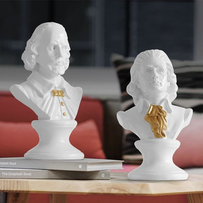 Shakespear & Mozart Head Portraits Bust Large Resin Statues