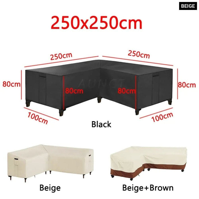 L Shape Corner Outdoor Sofa Cover Waterproof Rattan