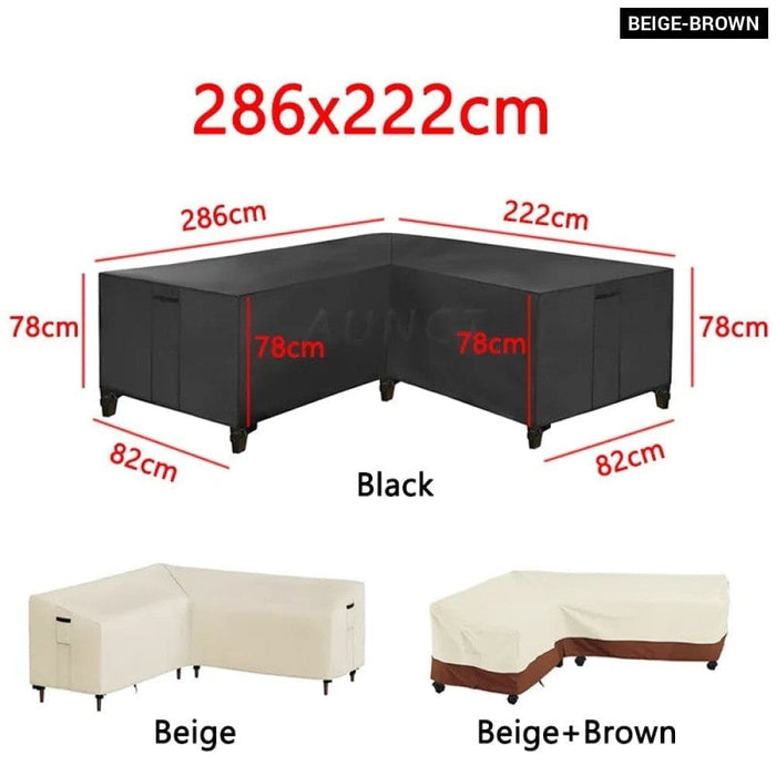 L Shape Corner Outdoor Sofa Cover Waterproof Rattan