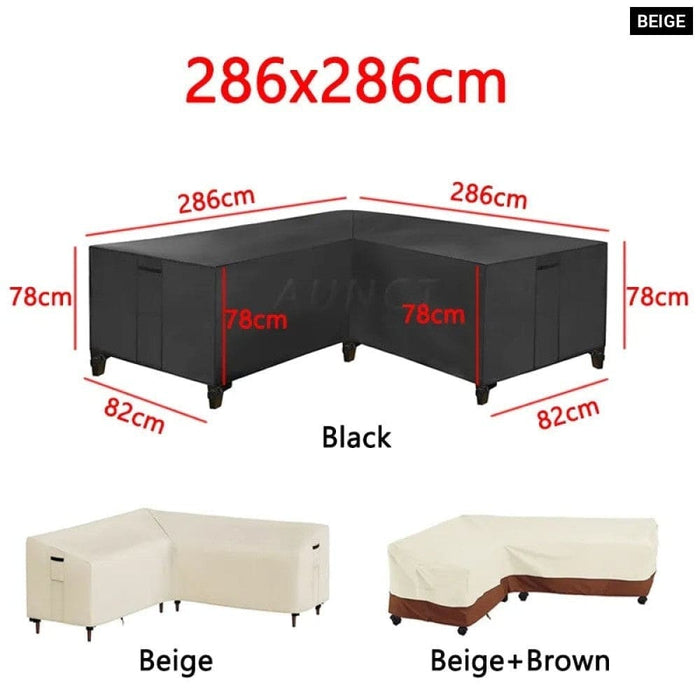 L Shape Corner Outdoor Sofa Cover Waterproof Rattan