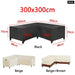 L Shape Corner Outdoor Sofa Cover Waterproof Rattan