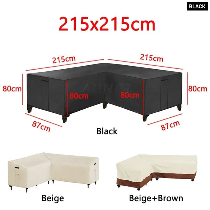 L Shape Corner Outdoor Sofa Cover Waterproof Rattan