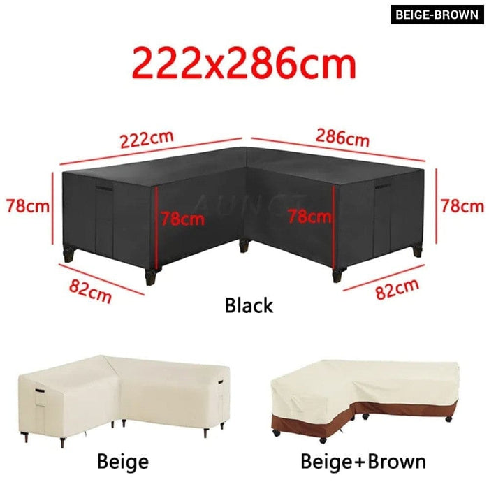 L Shape Corner Outdoor Sofa Cover Waterproof Rattan