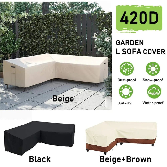L Shape Corner Outdoor Sofa Cover Waterproof Rattan