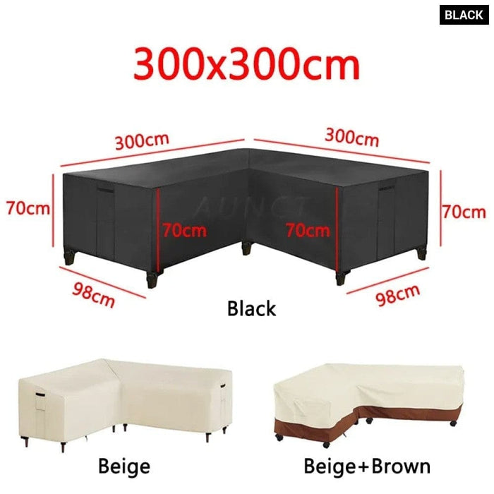 L Shape Corner Outdoor Sofa Cover Waterproof Rattan