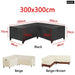 L Shape Corner Outdoor Sofa Cover Waterproof Rattan