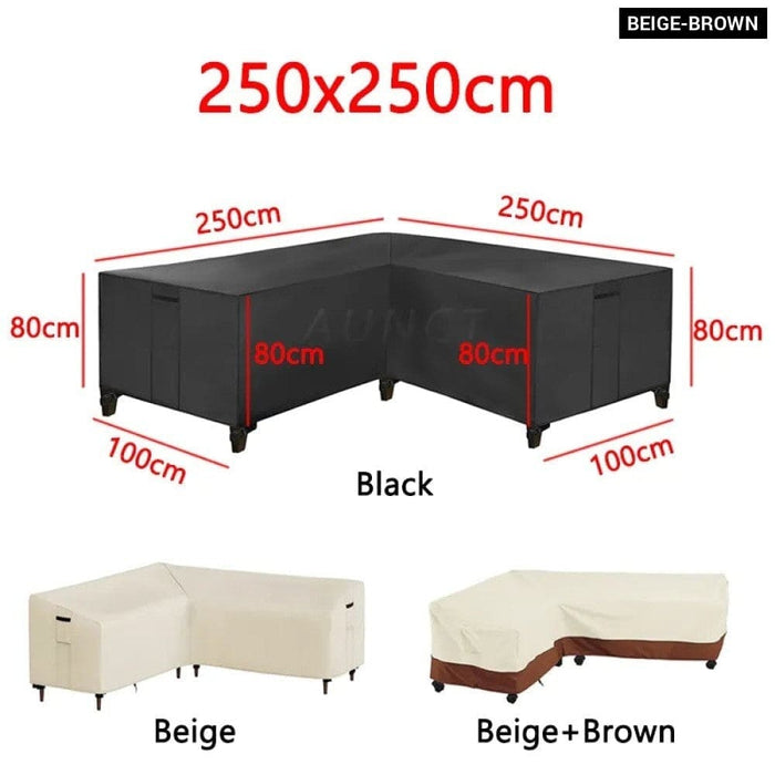 L Shape Corner Outdoor Sofa Cover Waterproof Rattan