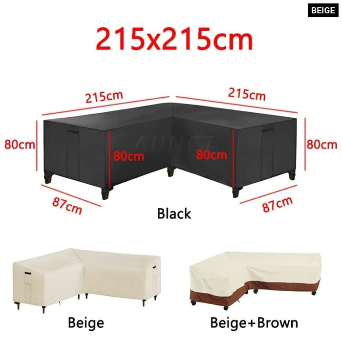 L Shape Corner Outdoor Sofa Cover Waterproof Rattan