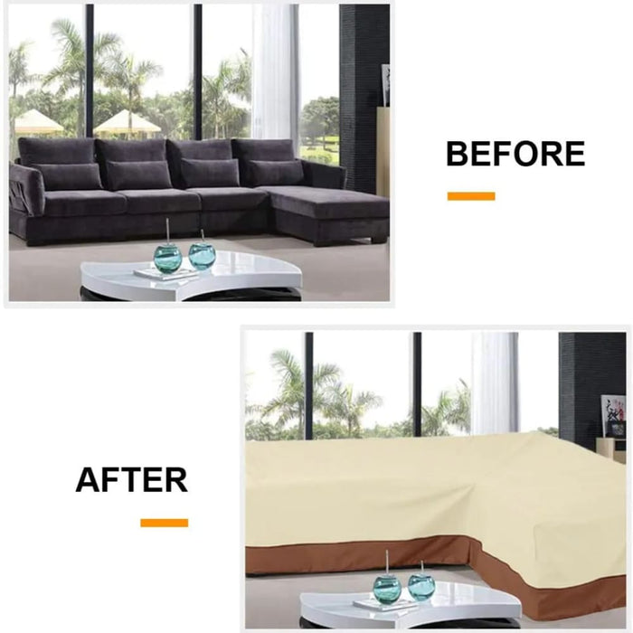 L Shape Corner Outdoor Sofa Cover Waterproof Rattan