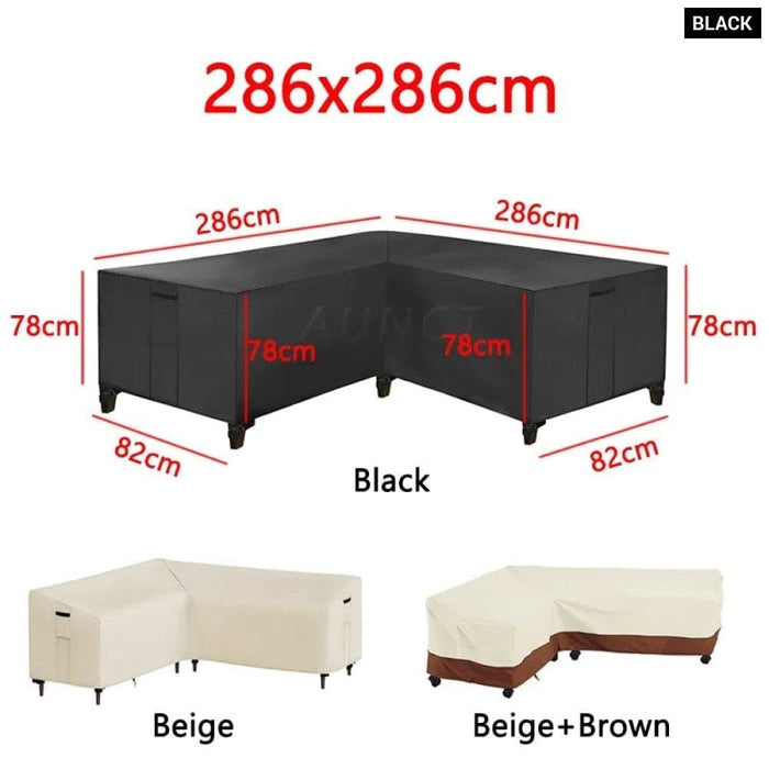 L Shape Corner Outdoor Sofa Cover Waterproof Rattan