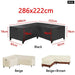 L Shape Corner Outdoor Sofa Cover Waterproof Rattan