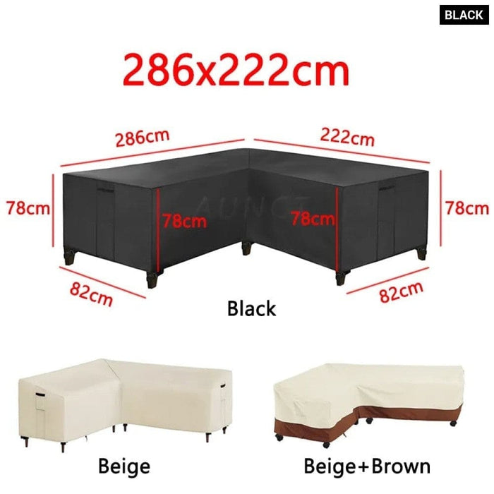L Shape Corner Outdoor Sofa Cover Waterproof Rattan