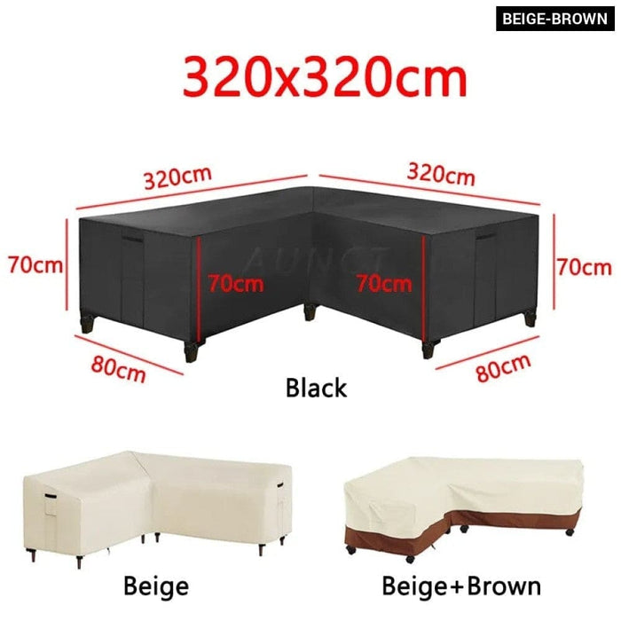 L Shape Corner Outdoor Sofa Cover Waterproof Rattan