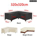 L Shape Corner Outdoor Sofa Cover Waterproof Rattan
