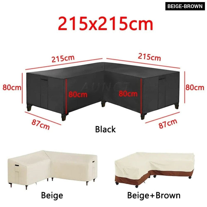 L Shape Corner Outdoor Sofa Cover Waterproof Rattan