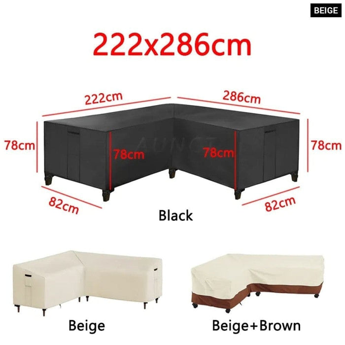L Shape Corner Outdoor Sofa Cover Waterproof Rattan