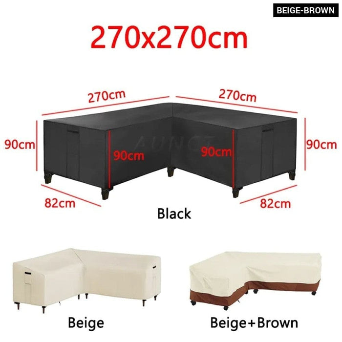 L Shape Corner Outdoor Sofa Cover Waterproof Rattan