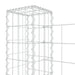 U - shape Gabion Basket With 2 Posts Iron 140x20x100 Cm