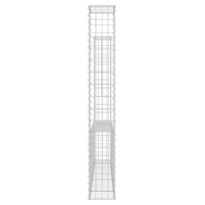 U-shape Gabion Basket with 2 Posts Iron 140x20x150 Cm Opoxnx