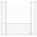 U-shape Gabion Basket with 2 Posts Iron 140x20x150 Cm Opoxnx