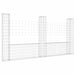 U-shape Gabion Basket with 3 Posts Iron 260x20x150 Cm Opoxnt