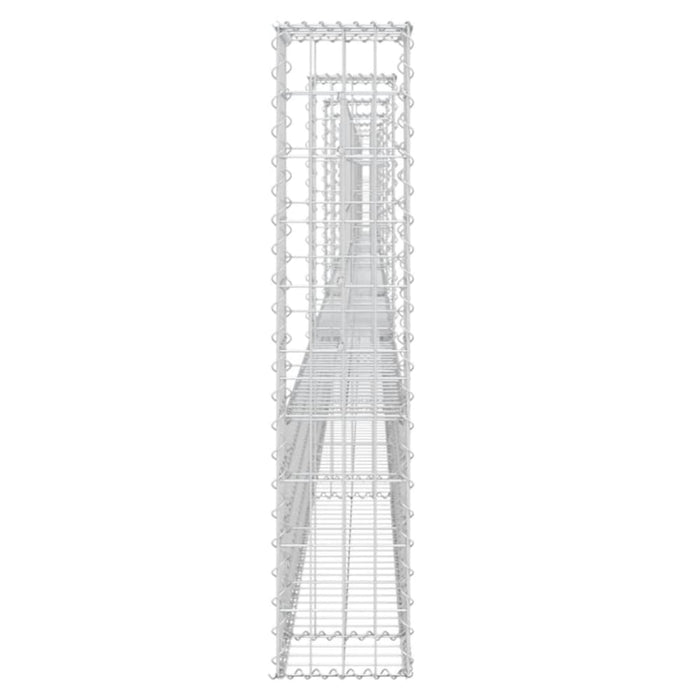 U-shape Gabion Basket with 6 Posts Iron 620x20x100 Cm Opoxik