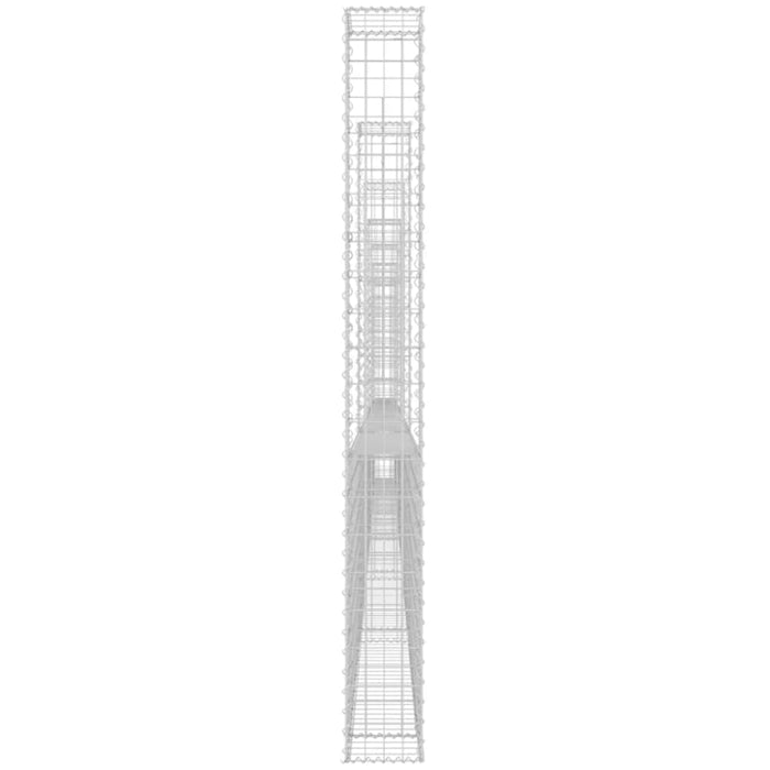 U-shape Gabion Basket with 7 Posts Iron 740x20x200 Cm Opoxka