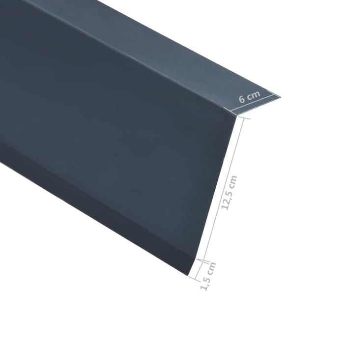 L-shape Roof Edge Plates 5 Pcs Aluminium Anthracite 170cm