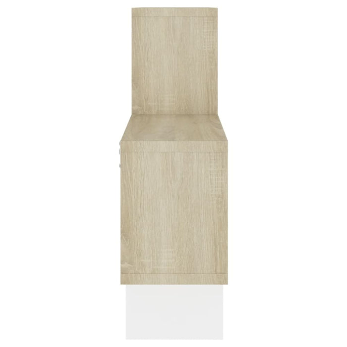 Car-shaped Wall Shelf White & Sonoma Oak Chipboard Nbixpp