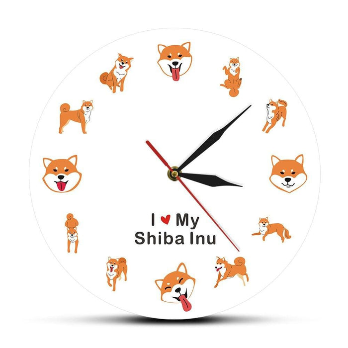 Shiba Inu Dog Pet Modern Wall Clock Children Room Cartoon