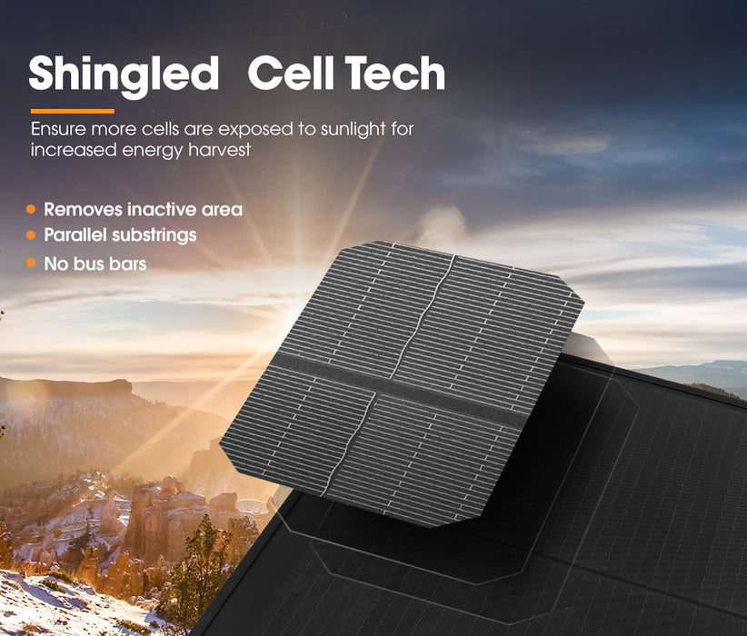 120W Solar Panel Kit Mono Shingled Fixed Power Camping Battery Charging