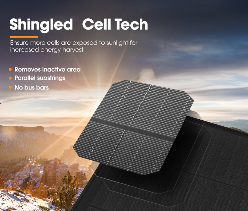 200W Solar Panel Kit Mono Shingled Fixed Power Camping Battery Charging