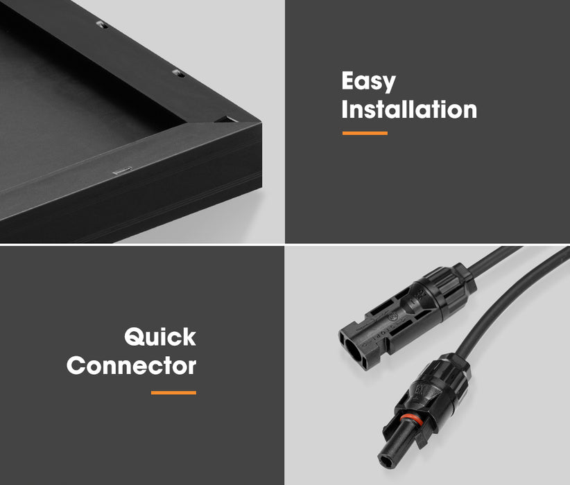 200W Solar Panel Kit Mono Shingled Fixed Power Caravan Camping
