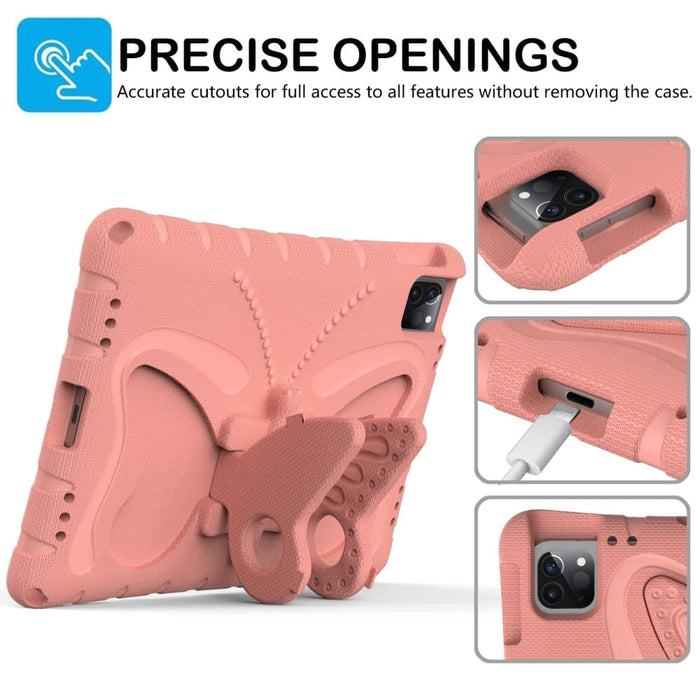 Shockproof Eva Butterfly Bracket Tablet Case Rose For Ipad