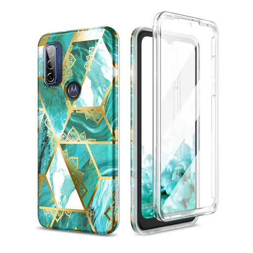 Shockproof Marble Phone Case For Motorola g Pure Full Body