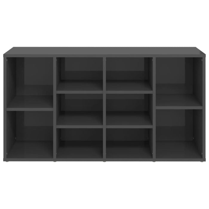 Shoe Bench Glossy Look Grey 103x30x54.5 Cm Chipboard Nbtxkn
