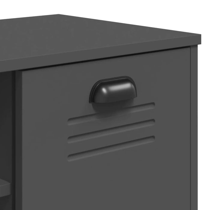 Shoe Bench Viken Anthracite Grey 106x35x45 Cm Solid Wood