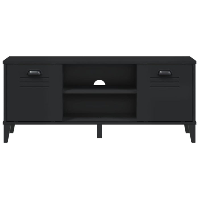 Shoe Bench Viken Black 106x35x45 Cm Solid Wood Pine Tiaktt